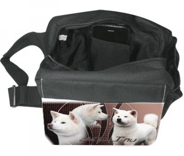 Gürteltasche / Bauchtasche Akita Inu 2 weiss