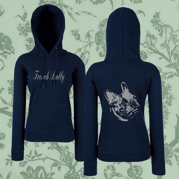 Girlie Kapuzensweatshirt Motiv Französische Bulldogge 6