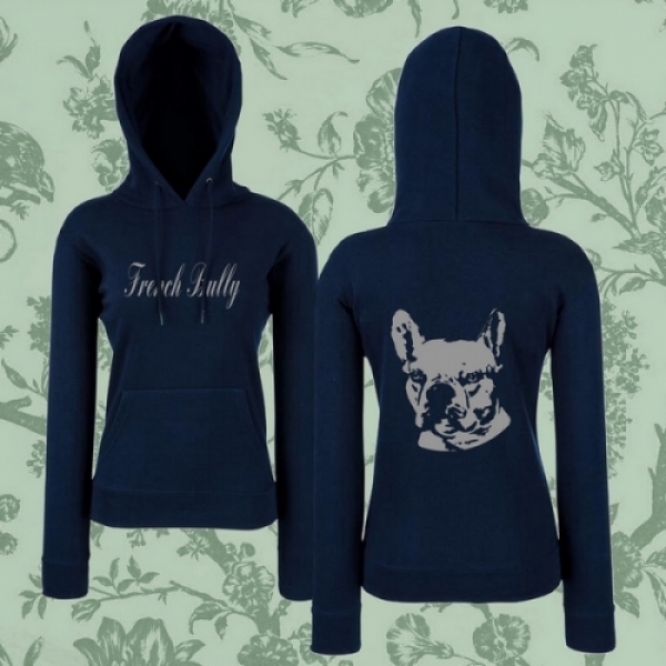 Girlie Kapuzensweatshirt Motiv Französische Bulldogge 5