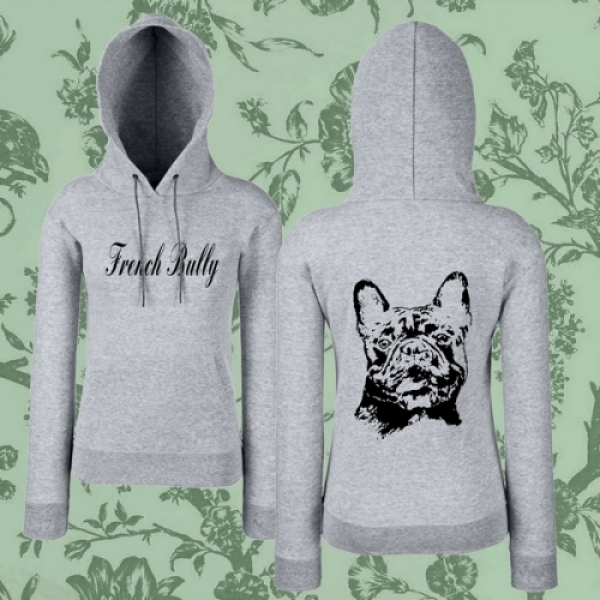 Girlie Kapuzensweatshirt Motiv Französische Bulldogge 7