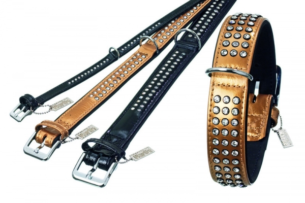 PASSION Halsbänder Lackleder mit Strass