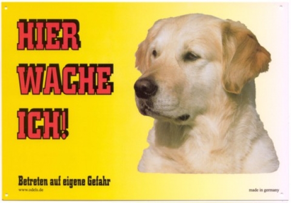 Warnschild Golden Retriever