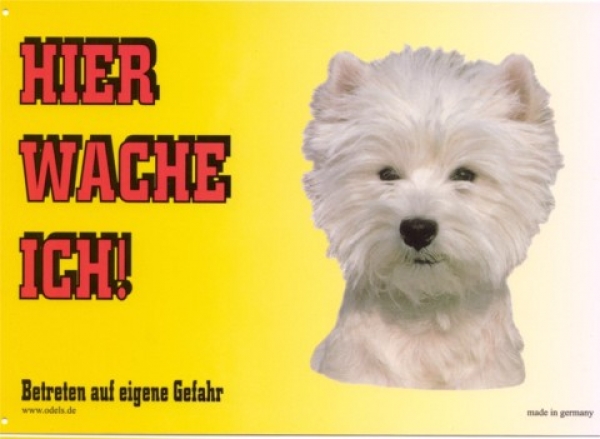 Warnschild West Highland White Terrier