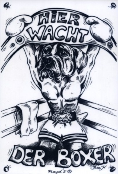 Warnschild Deutscher Boxer