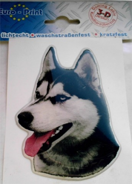 3-D Aufkleber Husky Kopf