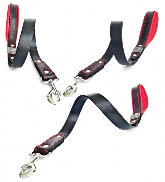 Lederleine Leine für Eros Molosser Halsband schwarz