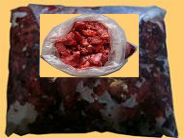 Gulasch vom Rind Frischfleisch (tiefgefroren) Frostfleisch Hunde Futter Barf Fleisch