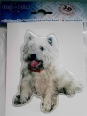3-D Aufkleber West Highland White Terrier Kopf